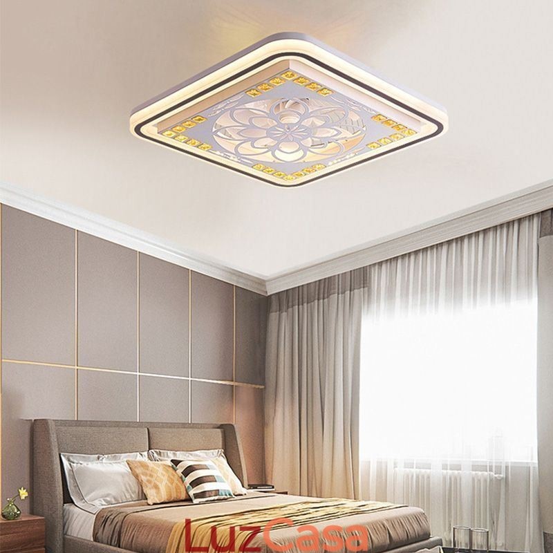 Ventilador de teto inteligente com decoração de escurecimento contínuo de luz
