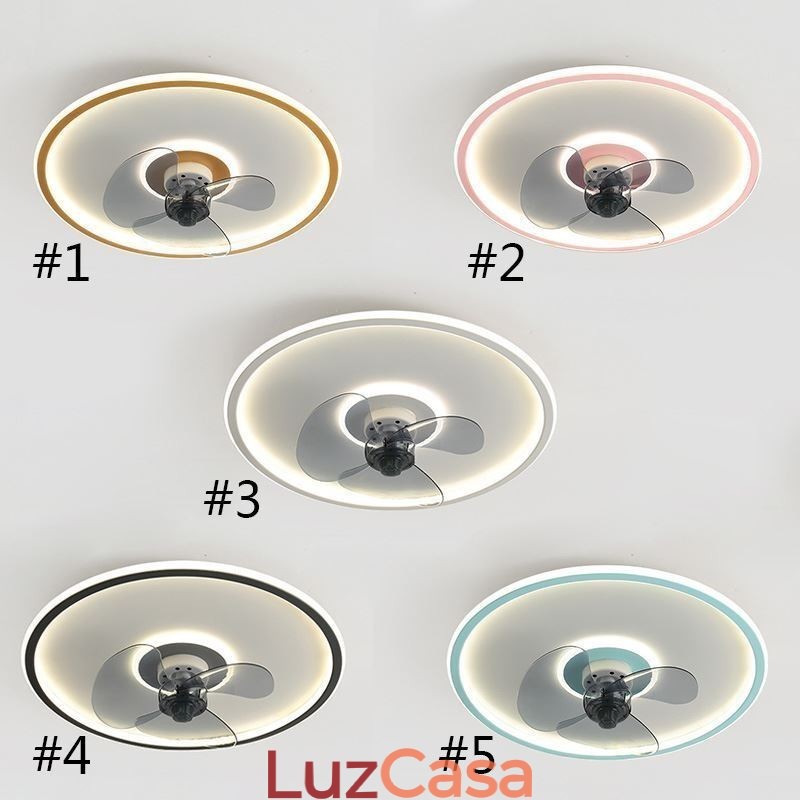 Macaron Ventilador de Teto Luz Controle Remoto Decor Ventilateur