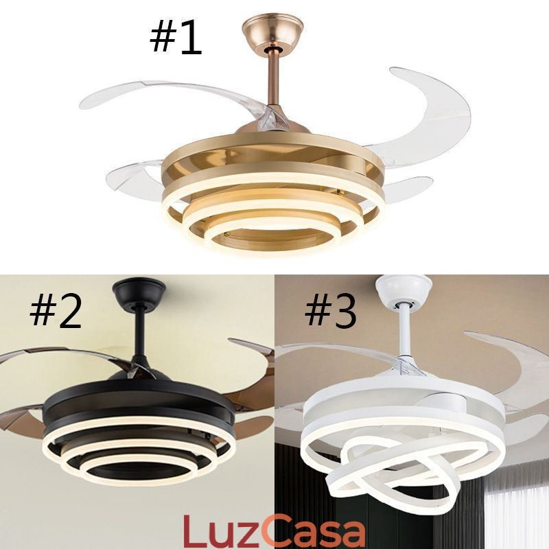 Ventilador Inverter Criativo Lustre Ventilador Luz