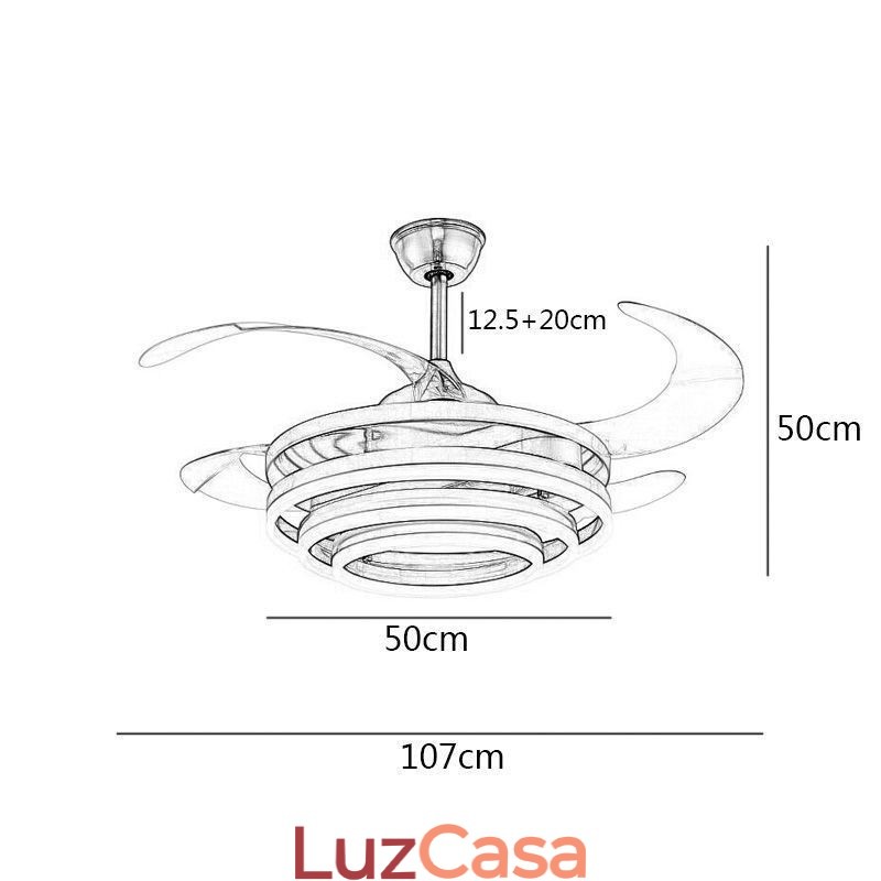 Ventilador Inverter Criativo Lustre Ventilador Luz