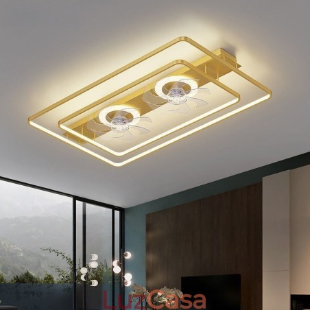 Ventilador de teto embutido moderno com luzes de controle remoto Ventilador de teto embutido moderno com luzes de controle remoto