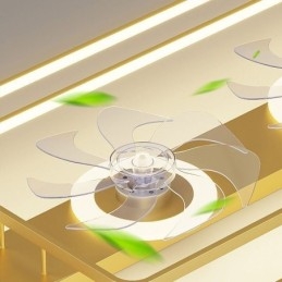 Ventilador de teto embutido moderno com luzes de controle remoto