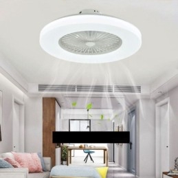 Ventilador de teto Luz tricromática Dimerização 3 velocidades Controle remoto