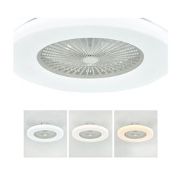 Ventilador de teto Luz tricromática Dimerização 3 velocidades Controle remoto