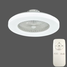 Ventilador de teto Luz tricromática Dimerização 3 velocidades Controle remoto