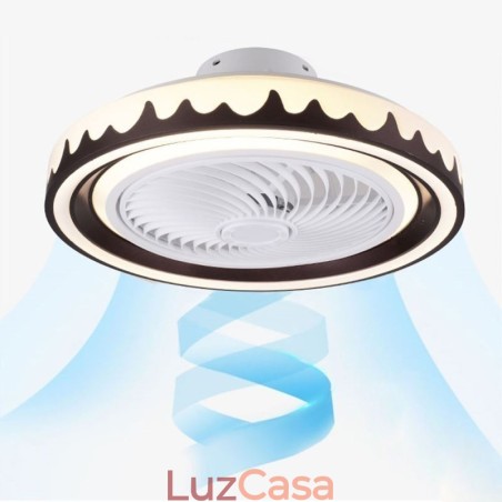 Luminária de teto redonda com ventilador de 3 velocidades e controle remoto Luminária de teto redonda com ventilador de 3 velocidades e controle remoto