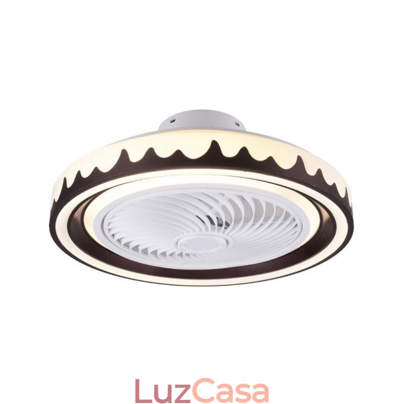 Luminária de teto redonda com ventilador de 3 velocidades e controle remoto