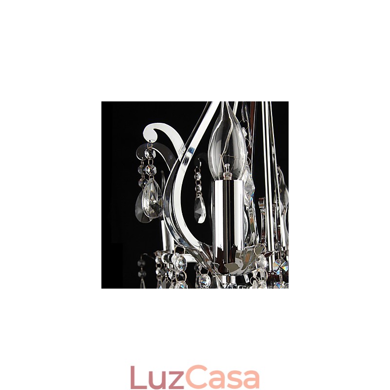Lustre de Cristal com 3 Luzes em Metal