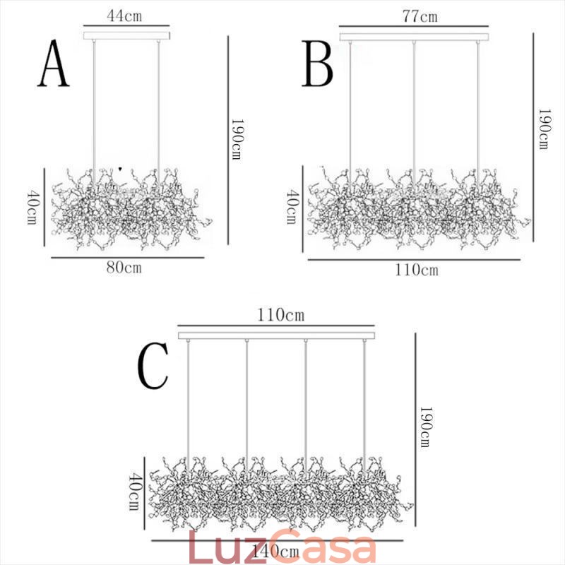 Lustre moderno minimalista em aço inoxidável