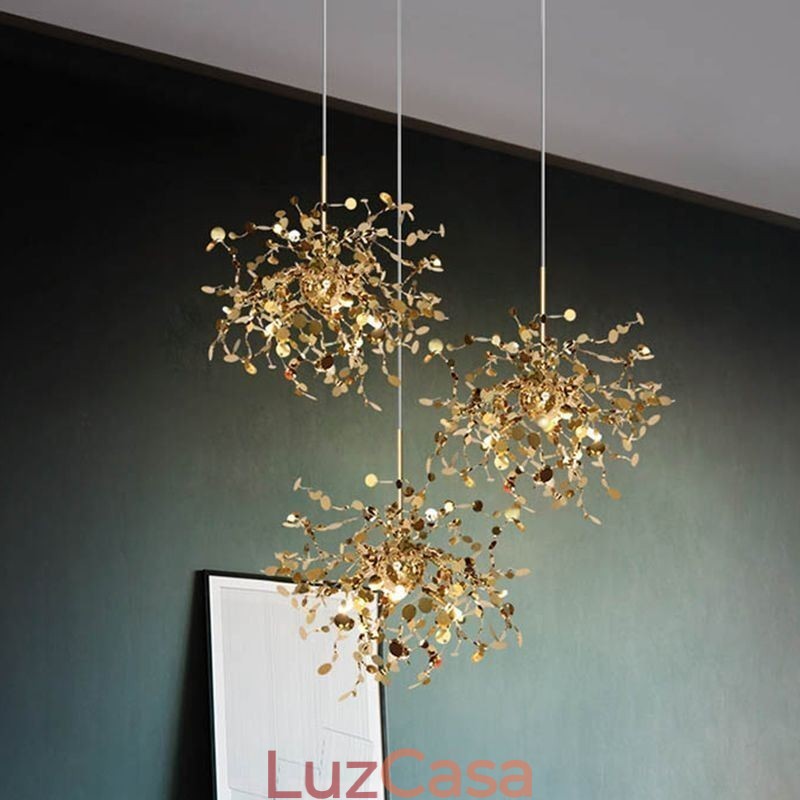 3 luzes lustre luz aço inoxidável pingente iluminação teto luminária