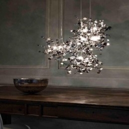Lustre de lantejoulas em aço inoxidável, iluminação pendente para jantar