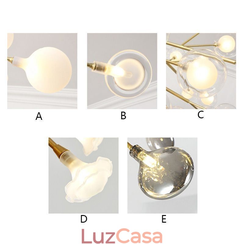 Lustre Branches Estilo Nórdico Luminária Pendente