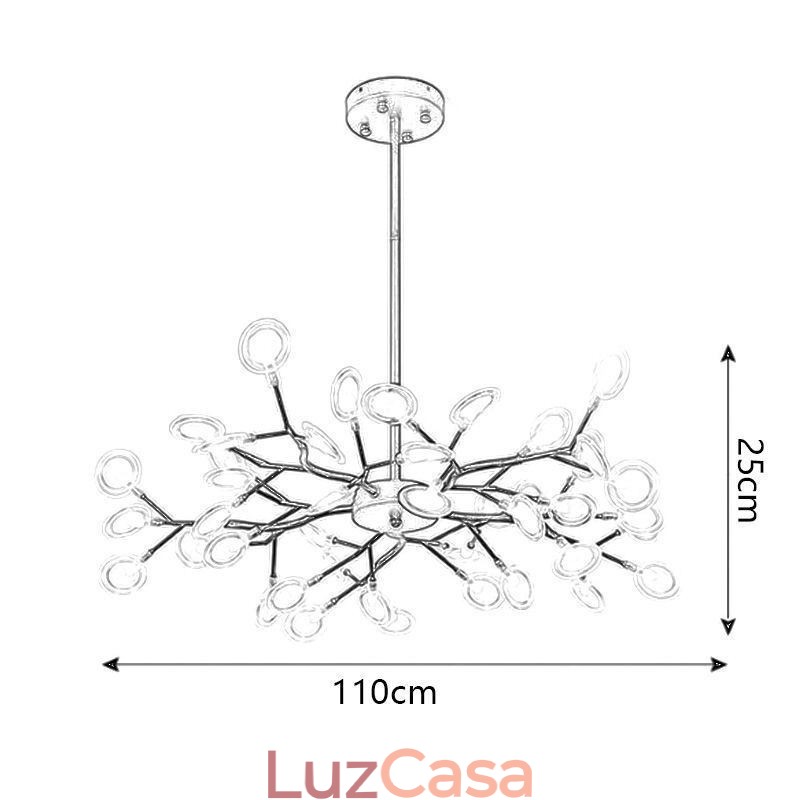 Lustre Branches Estilo Nórdico Luminária Pendente