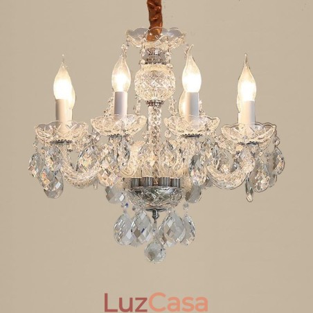 Lustre de cristal transparente europeu corpo de luz de vidro 8 luzes Lustre de cristal transparente europeu corpo de luz de vidro 8 luzes