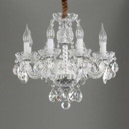 Lustre de cristal transparente europeu corpo de luz de vidro 8 luzes