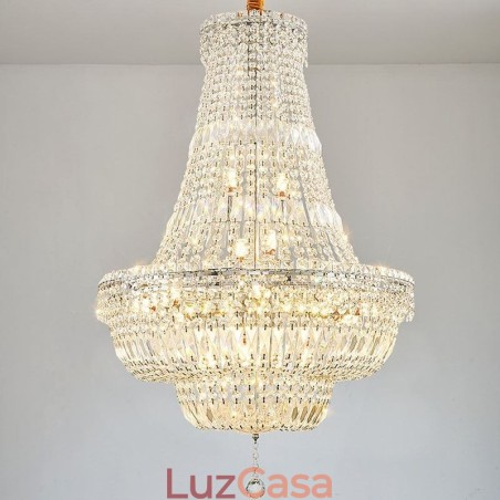 Lustre de cristal retrô americano de luxo com luz de teto de cristal com 18 luzes Lustre de cristal retrô americano de luxo com luz de teto de cristal com 18 luzes