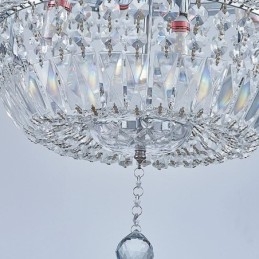 Lustre de cristal retrô americano de luxo com luz de teto de cristal com 18 luzes