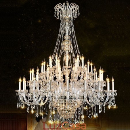 Lustre de cristal europeu decoração de cristal luz de teto com 65 luzes Lustre de cristal europeu decoração de cristal luz de teto com 65 luzes