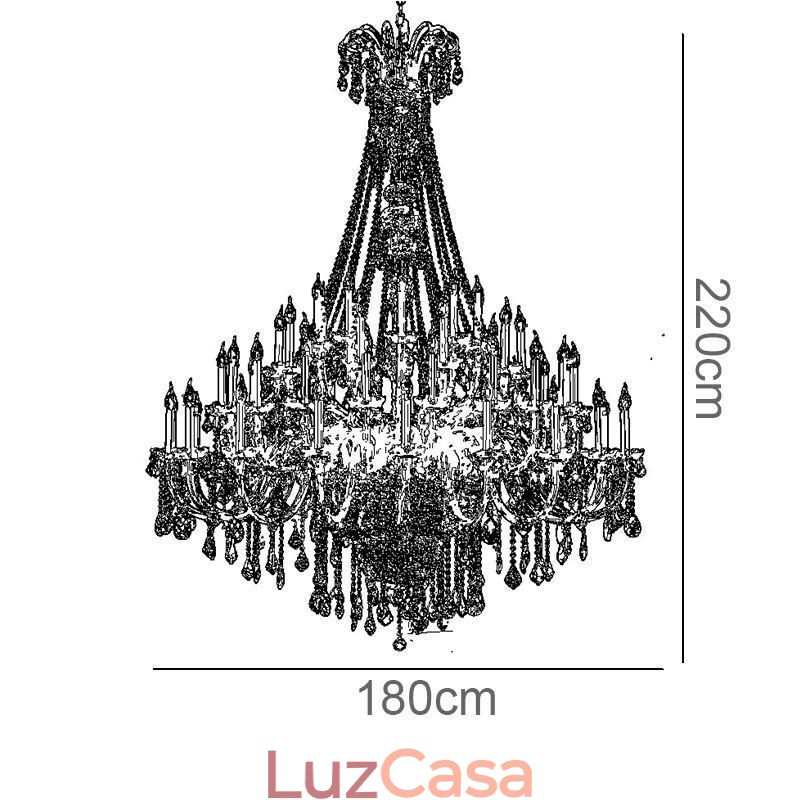 Lustre de cristal europeu decoração de cristal luz de teto com 65 luzes