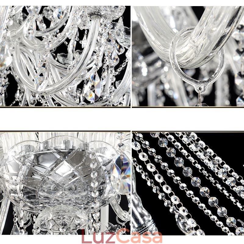 Lustre de cristal europeu decoração de cristal luz de teto com 65 luzes