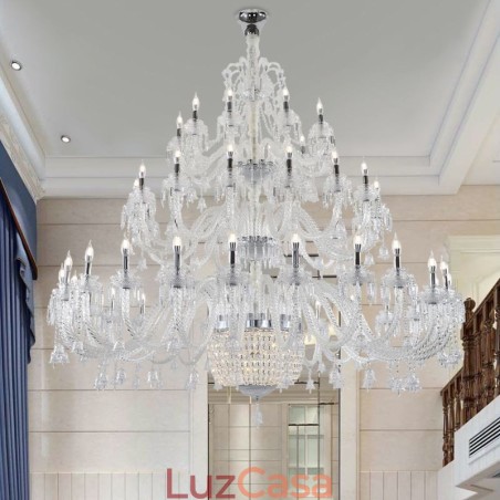 Lustre de cristal europeu decoração luz de teto com 50 luzes Lustre de cristal europeu decoração luz de teto com 50 luzes