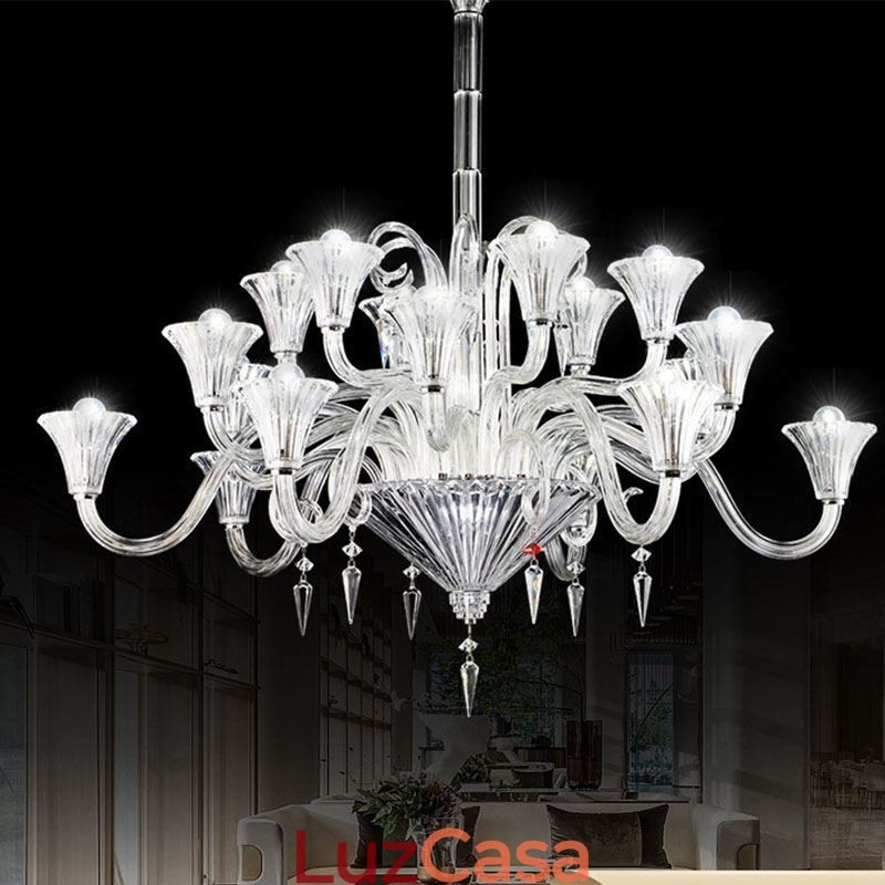 Lustre de cristal europeu decoração luz de teto com 18 luzes