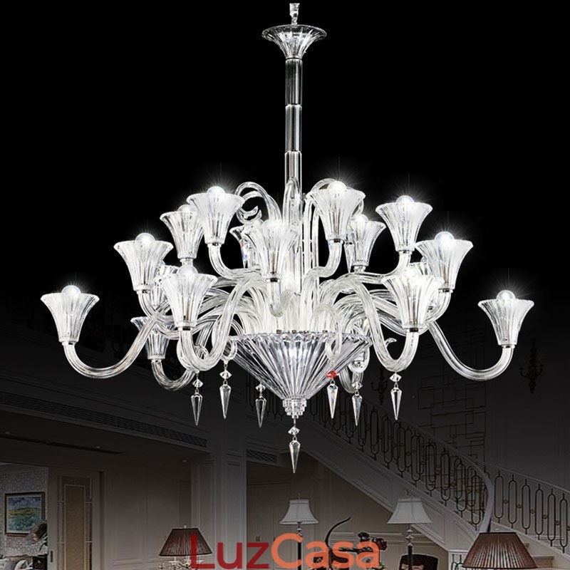 Lustre de cristal europeu decoração luz de teto com 18 luzes