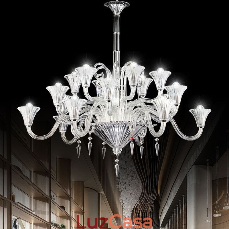 Lustre de cristal europeu decoração luz de teto com 18 luzes