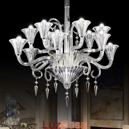 Lustre de cristal europeu decoração luz de teto com 12 luzes Lustre de cristal europeu decoração luz de teto com 12 luzes