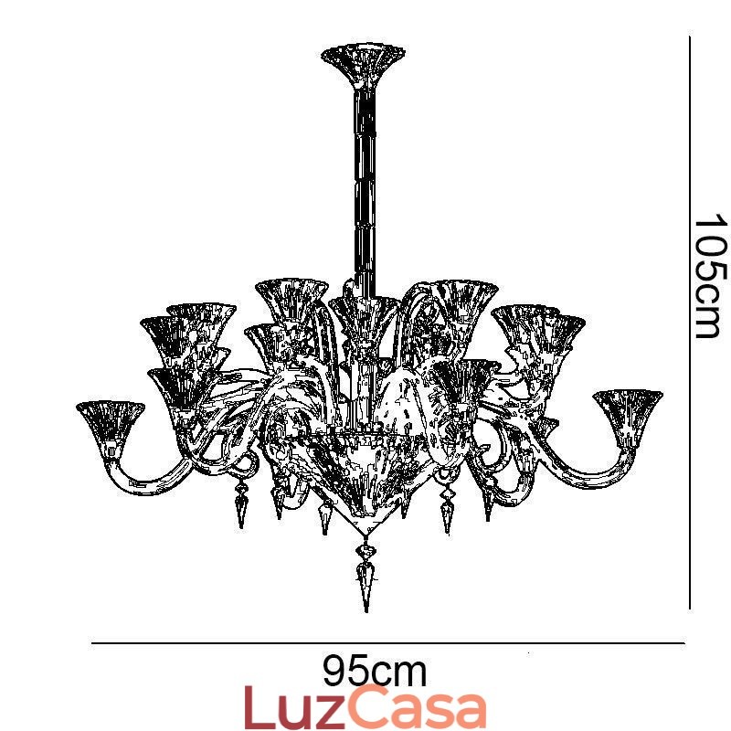 Lustre de cristal europeu decoração luz de teto com 12 luzes