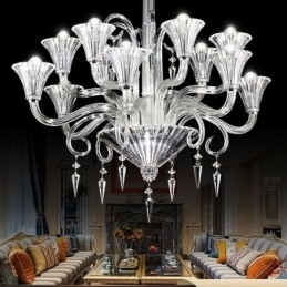 Lustre de cristal europeu decoração luz de teto com 12 luzes