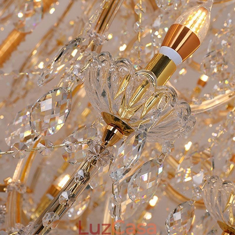 Lustre de cristal de luxo decoração luz de teto com 96 luzes