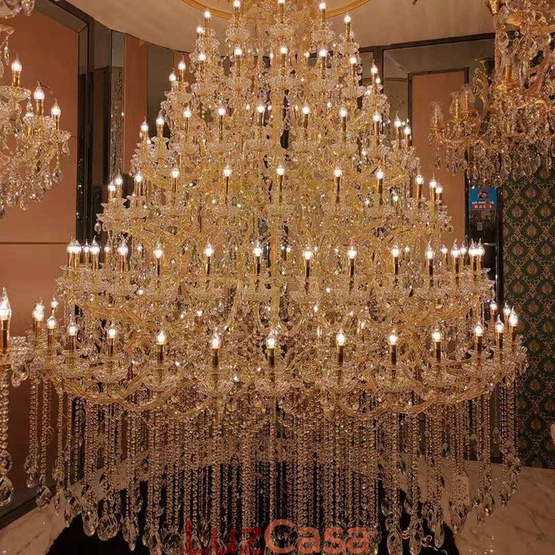 Lustre de cristal de luxo decoração luz de teto com 96 luzes