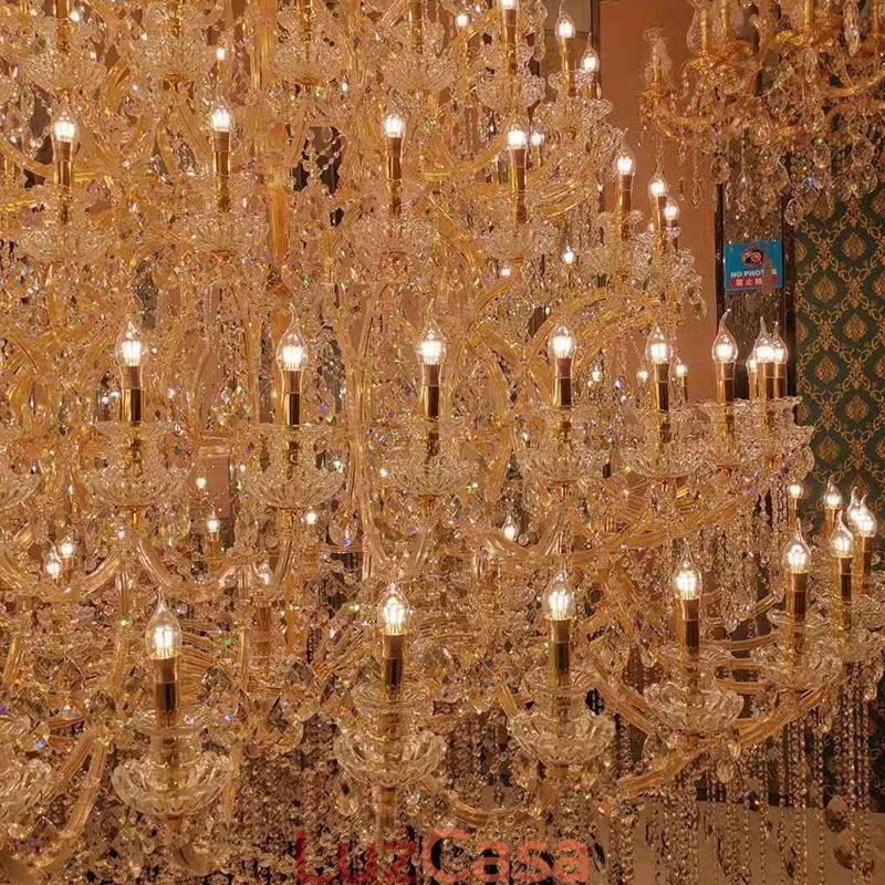 Lustre de cristal de luxo decoração luz de teto com 96 luzes