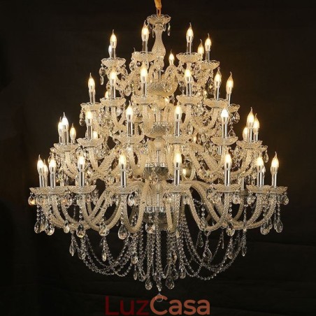Lustre de cristal europeu, luminária de teto com 53 luzes Lustre de cristal europeu, luminária de teto com 53 luzes
