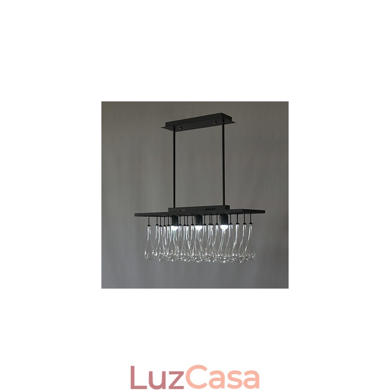 Lustre de metal com pintura de cristal contemporâneo moderno