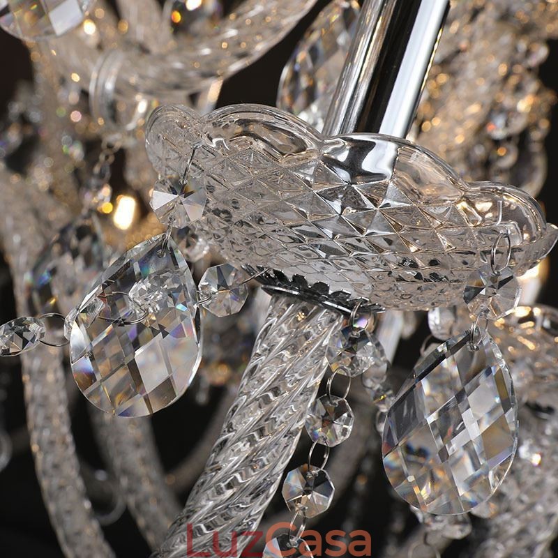Lustre de cristal europeu, luminária de teto com 53 luzes