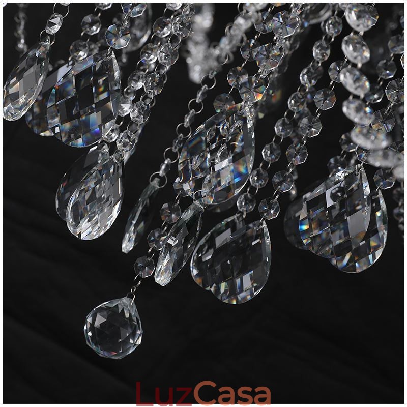 Lustre de cristal europeu, luminária de teto com 53 luzes