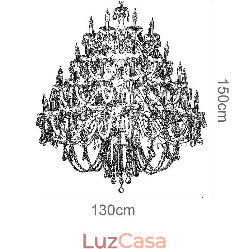 Lustre de cristal europeu, luminária de teto com 53 luzes