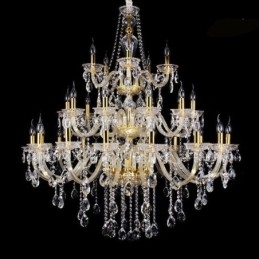 Lustre de cristal de luxo decoração luz de teto com 32 luzes