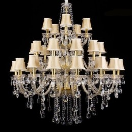 Lustre de cristal europeu com 32 luzes de teto