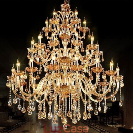 Lustre de cristal europeu, luz de teto de luxo com 30 luzes Lustre de cristal europeu, luz de teto de luxo com 30 luzes