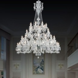 Lustre de cristal europeu, luminária de teto com 48 luzes