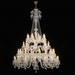 Lustre de cristal europeu, luminária de teto com 48 luzes