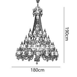 Lustre de cristal europeu, luminária de teto com 48 luzes