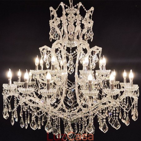 Lustre de cristal europeu decoração luz de teto com 24 luzes Lustre de cristal europeu decoração luz de teto com 24 luzes