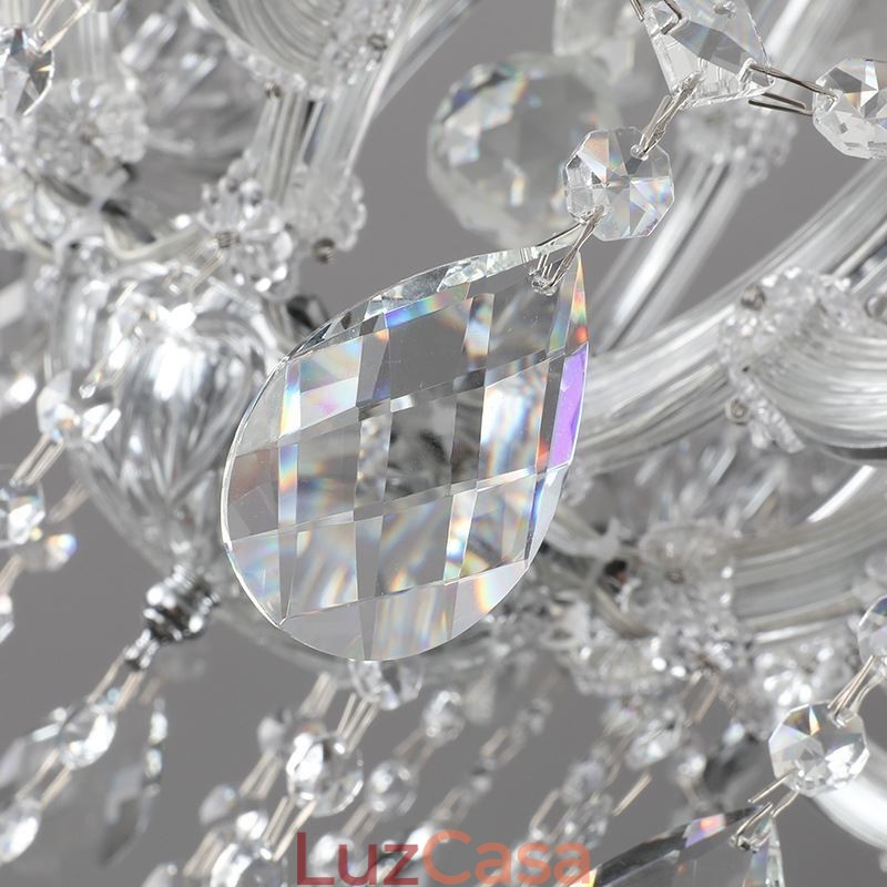 Lustre de cristal europeu decoração luz de teto com 24 luzes