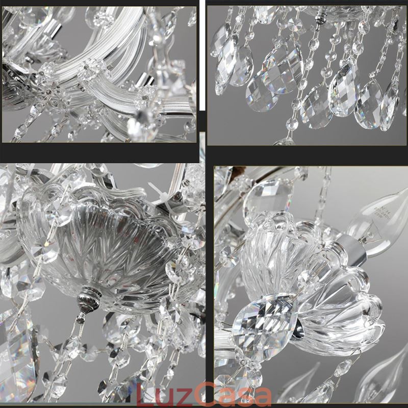 Lustre de cristal europeu decoração luz de teto com 24 luzes