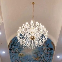 Lustre de cristal europeu com 32 luzes, decoração de luxo, luz de teto