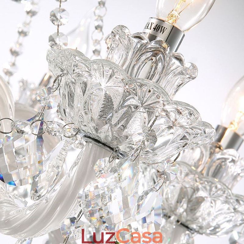 Lustre de cristal europeu com 32 luzes, decoração de luxo, luz de teto
